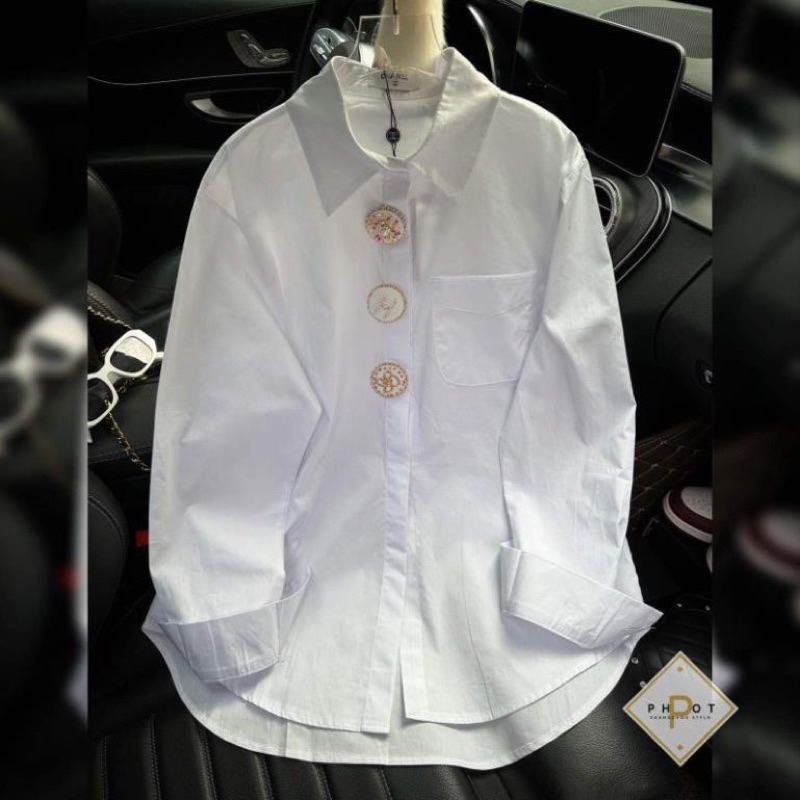 Sơ mi cổ đức khuy đồng