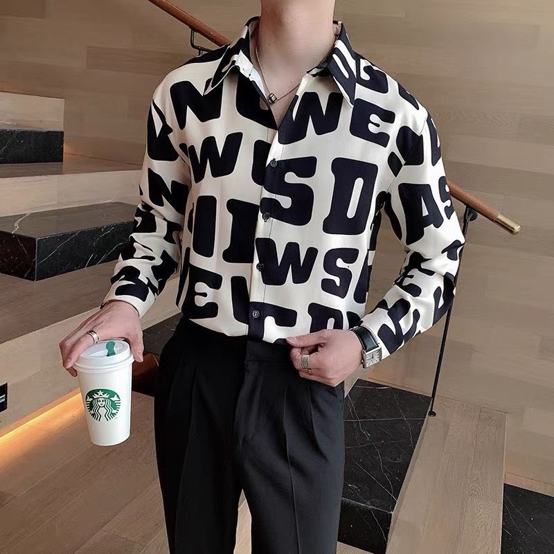 Áo sơmi nam họa tiết 3D vãi lụa mềm mịn không nhăn