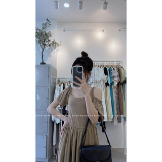 váy lệch vai zip phối 2 da 312