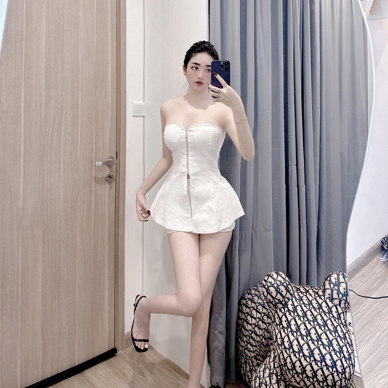 Set áo quây khóa vạt xẻ mẫu mới - LM