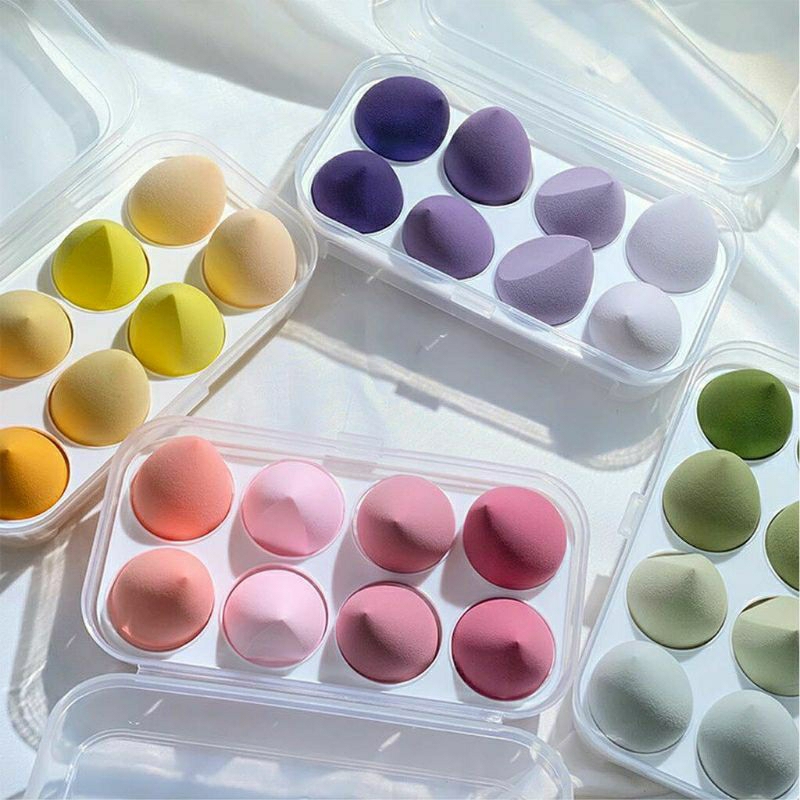 Set 4/ 8 Mút Trang Điểm Hình Quả Trứng Nhiều Màu Sắc