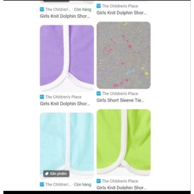 Quần đùi bé gái chất cotton màu sắc dễ thương