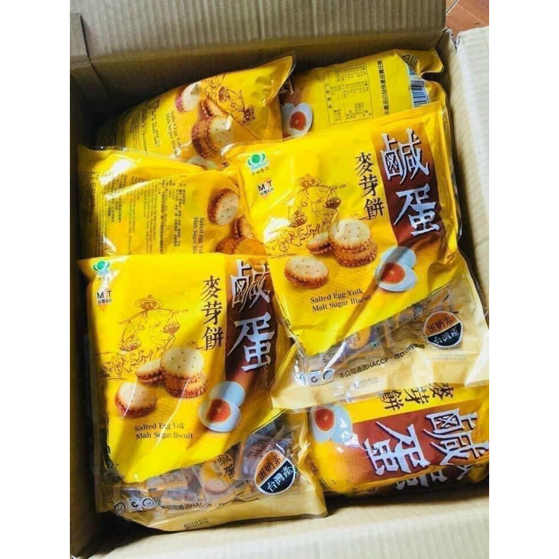 Bánh Quy Trứng Muối Đài Loan MIT Nhân Siêu Dẻo Gói Lớn 500 gram