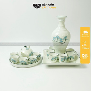  Bộ Trà Bộ Nậm Cúng Gia Tiên Hoạ Tiết Vẽ Tay Các Mẫu Bát Đĩa Hoa Mặt Trời Gốm Sứ Bát Tràng Cao Cấp 