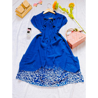 Đầm Voan Xanh Kiểu, FREESIZE, BIGSIZE, 2hand