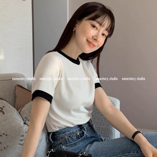 ÁO THUN VIỀN ĐEN PHONG CÁCH BASIC ĐƠN GIẢN SANG TRỌNG