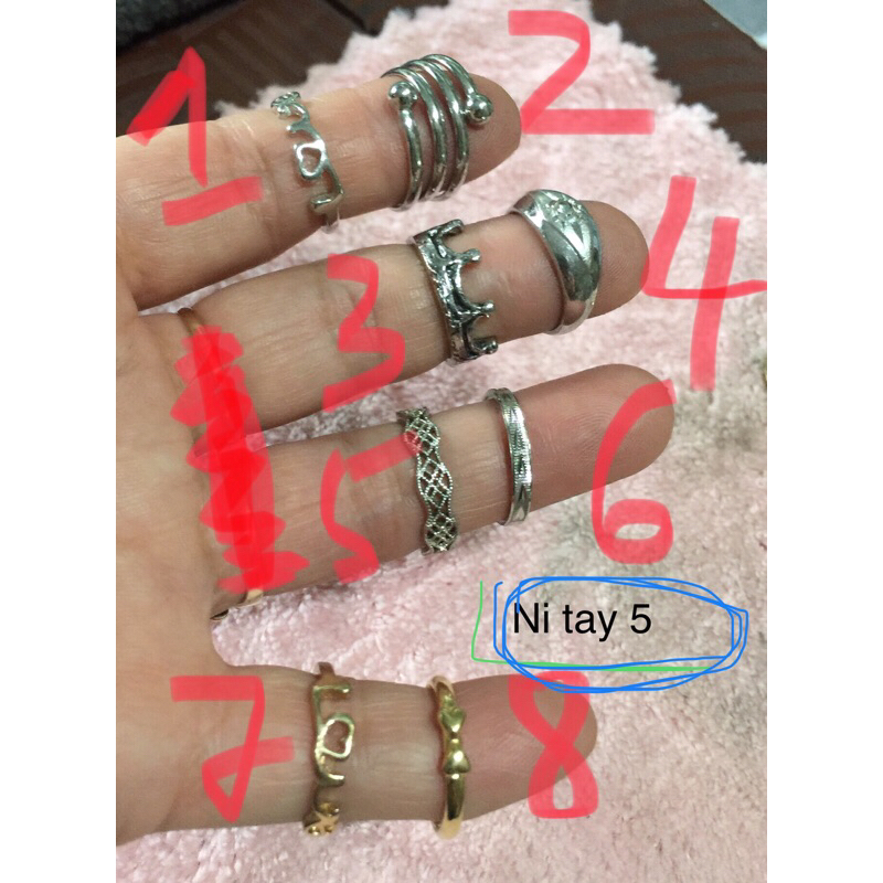 Trang sức si nhật.NHẪN NAM NỮ ĐỒNG GIÁ 10k ni tay có ghi trên hình ms V