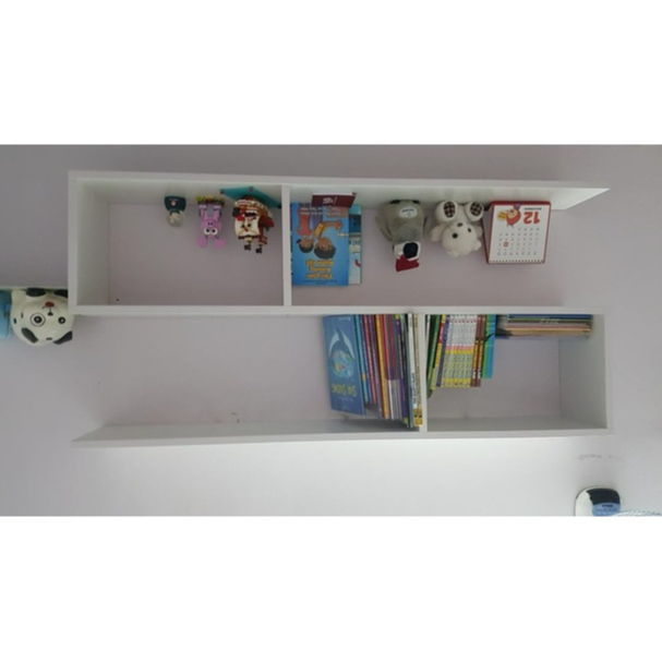 Kệ sách treo tường chữ S 2 tầng 100x55x17cm