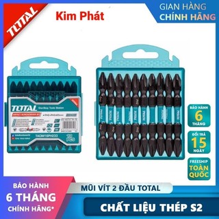 Mũi bắt vít 2 đầu có từ total| mũi siết vít ph2+ph2x65mm thép công nghiệp s2