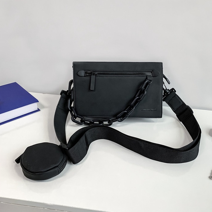 Túi Đeo Chéo Dáng Vuông Nhỏ Pun Shoulder Túi Đeo Vai Unisex Da Pu Kèm Ví Tròn Mini Thời Trang Hàn Quốc Tavi Studio