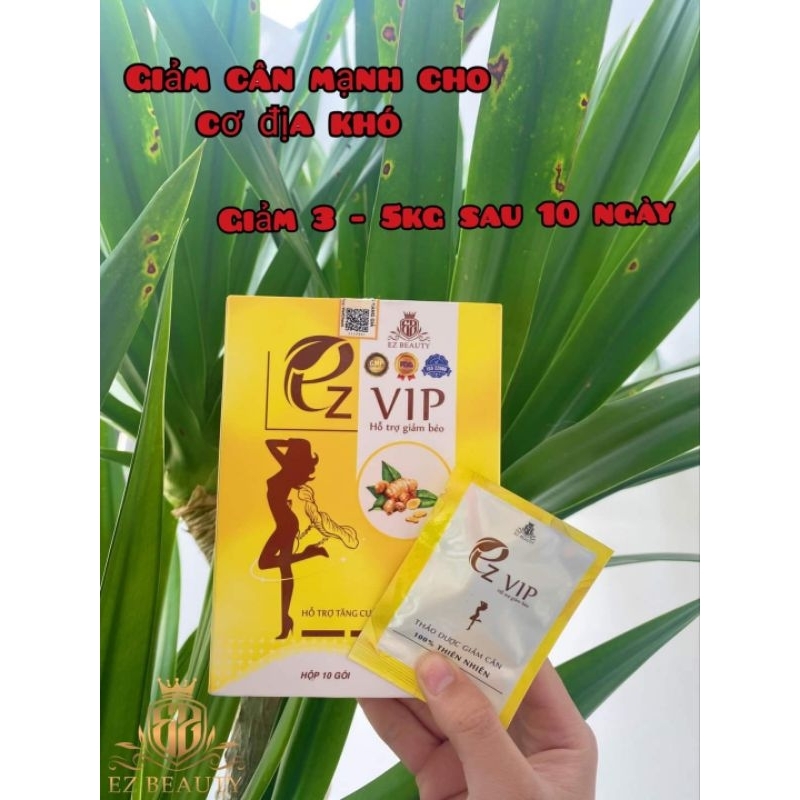 Giảm cân ez vip chính hãng 100% cho cơ địa khó giảm 1 hộp 10 gói 10 viên ạ