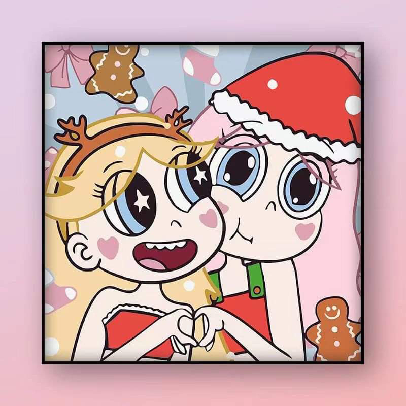 HÀNG CÓ SẴN Tranh đính đá 5D tự làm hoạt hình cô gái đáng yêu tự chọn 30*30cm