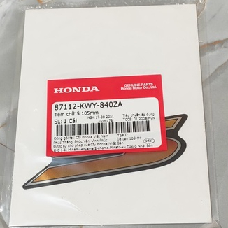 Tem chữ S 105mm HONDA WAVE S100 năm 2008. 87112KWY840ZA