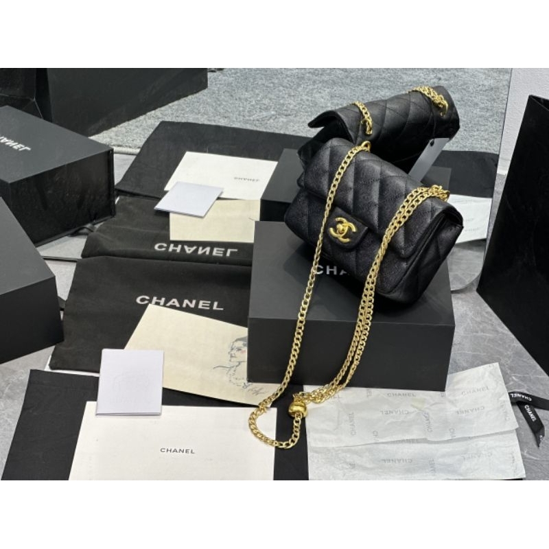 Túi xách C.N Flap mini charm da hạt loại đẹp fullbox nam châm