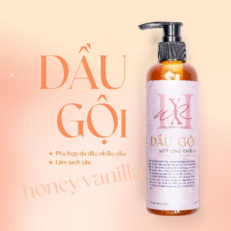 Dầu Gội Mật Ong Vanilla Hyy dành cho tóc nhiều dầu, nhanh bết gàu