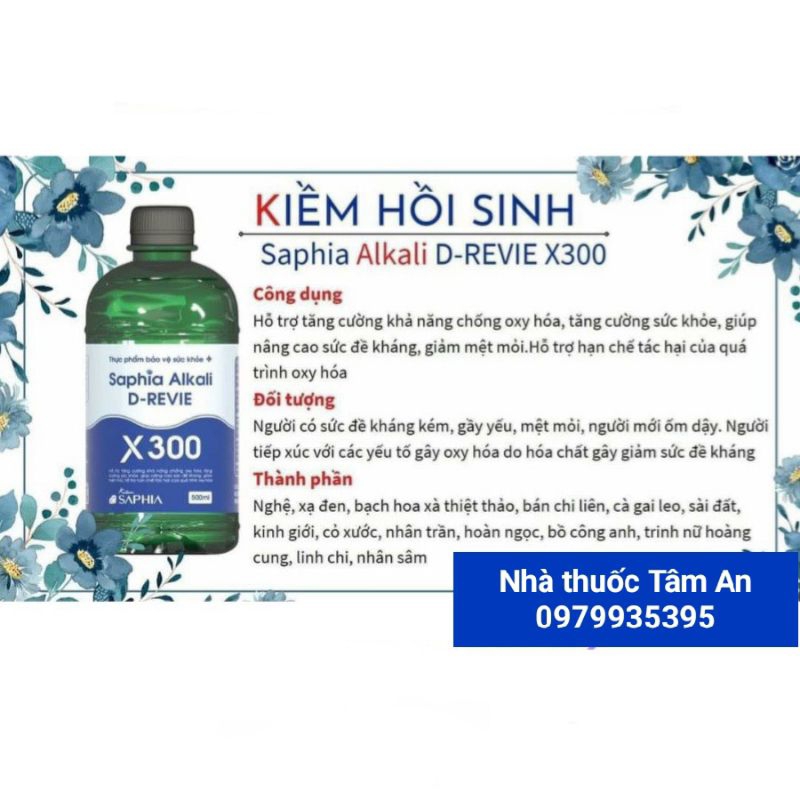 KIỀM HỒI SINH SAPHIA X300 - Chai 500ml