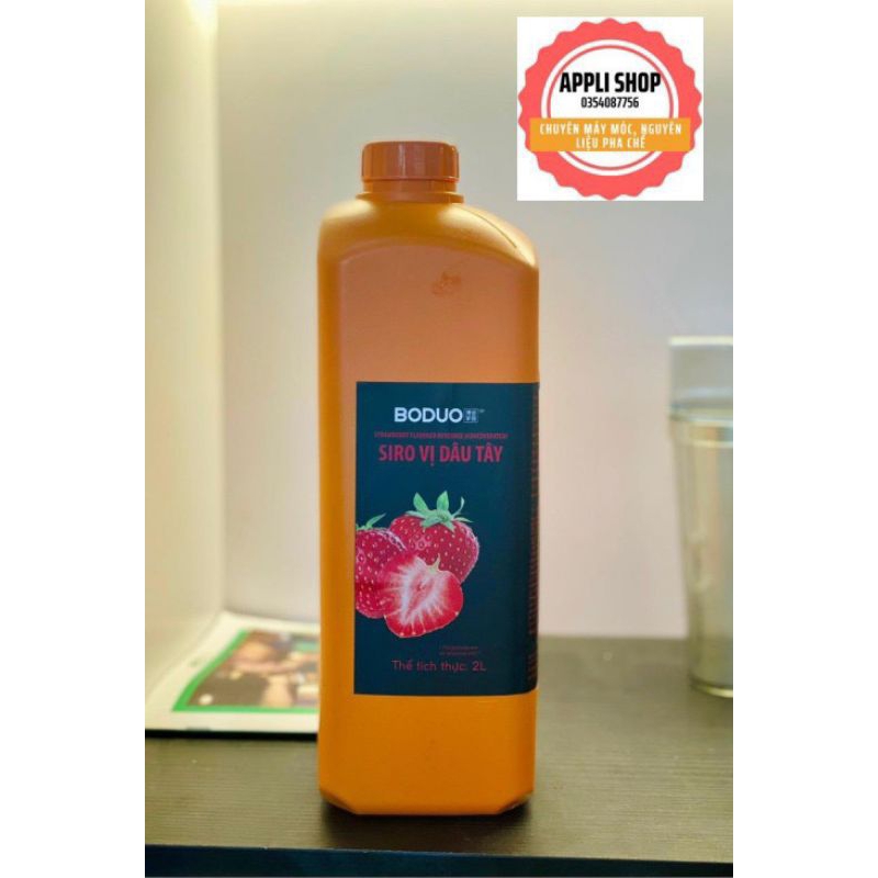 SIRO BODUO vị Chanh Leo, Táo, Việt Quất, Dâu và Đào chai 2 Lít.