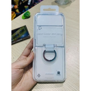 Ốp lưng Samsung Galaxy Z Flip 3 Clear Cover With Ring Trong Suốt - Hàng Chính Hãng Nguyên Seal