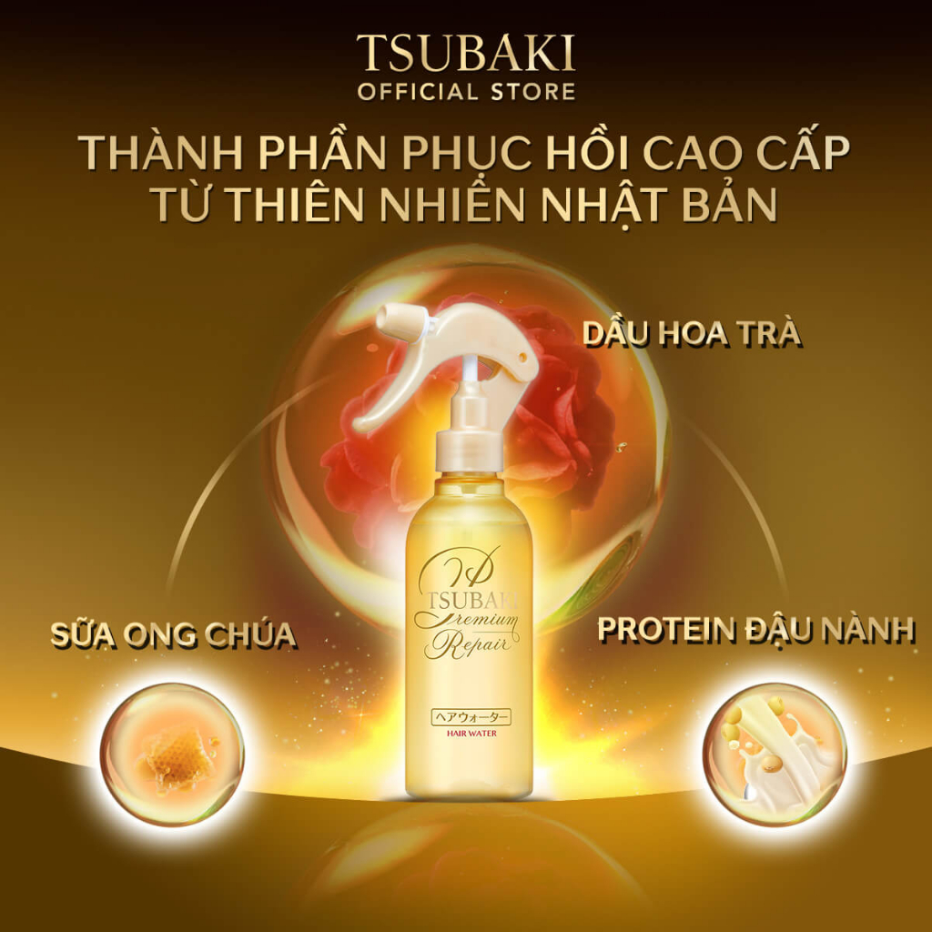 Xịt dưỡng tóc Phục hồi hư tổn Tsubaki Premium Repair Hair Water 220ml