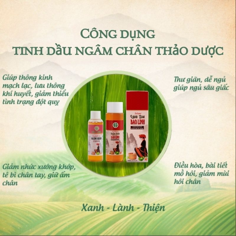 TINH DẦU THẢO DƯỢC NGÂM CHÂN BẢO LINH