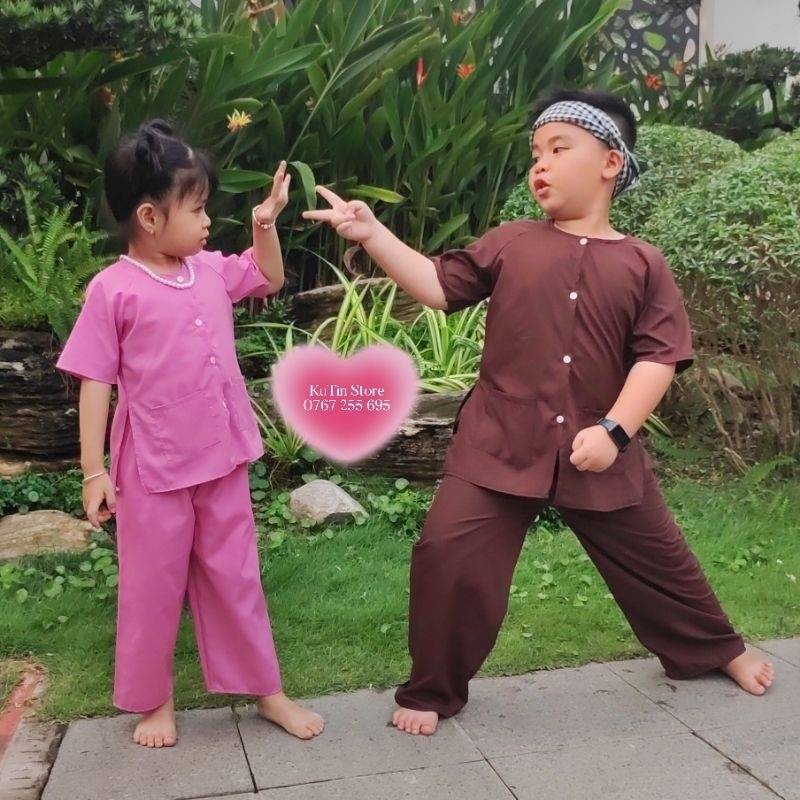 Bà Ba Nâu Cho Bé - Chất Kate Silk Nhật mềm mịn mát