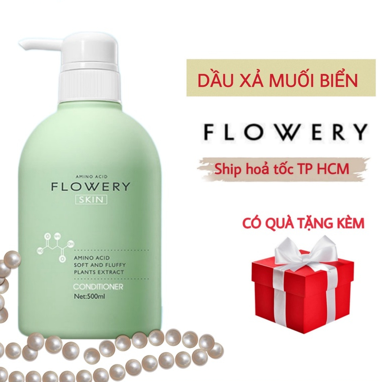 Dầu Xả Nước Hoa Muối Biển Flowery 500ml Giúp Tóc Bóng Mượt Chắc Khỏe