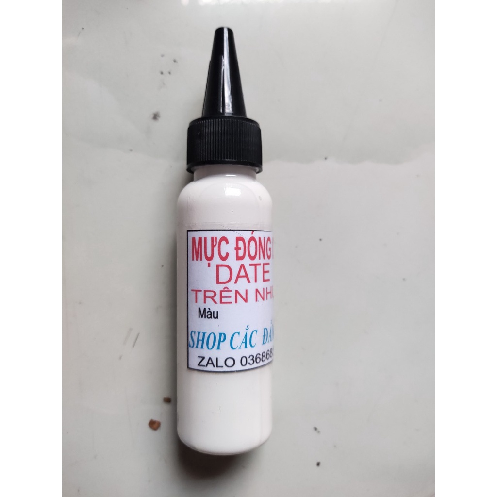 MỰC ĐÓNG DẤU DATE TRÊN MỌI CHẤT LIỆU LỌ 60 ml-GỐC ESTE HƯƠNG CHUỐI(Ko dùng cho dấu FLASH)