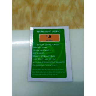 Tem nhãn dán năng lượng xe Wave A