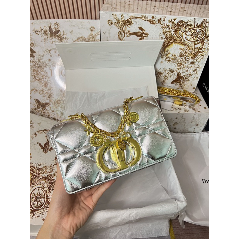 Túi Xách Dior Caro Bạc Vàng Size 20  -  By Anh Dinh Phuong