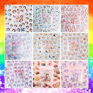 Set 44 hình dán sticker trang trí anime chibi