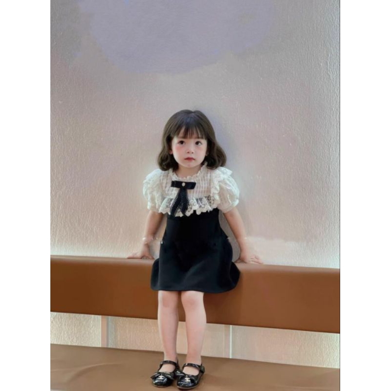 Váy  phối ren tiểu thư xinh xắn bé gái