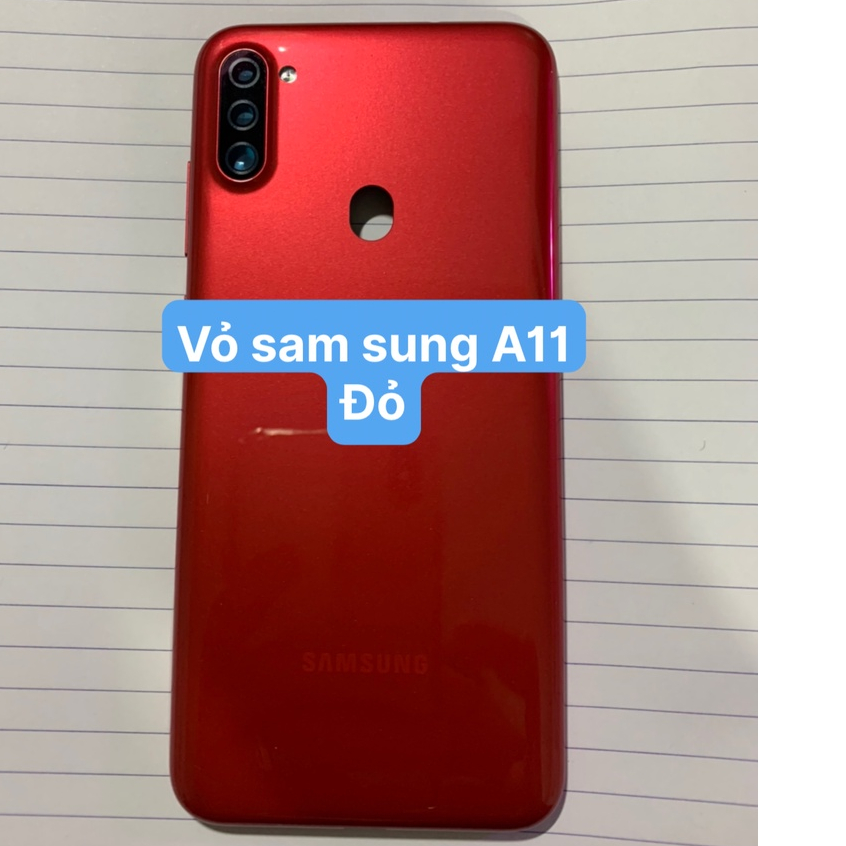 Bộ vỏ zin samsung A11 - (gồm lưng, sườn, xương, phím, kính camera)
