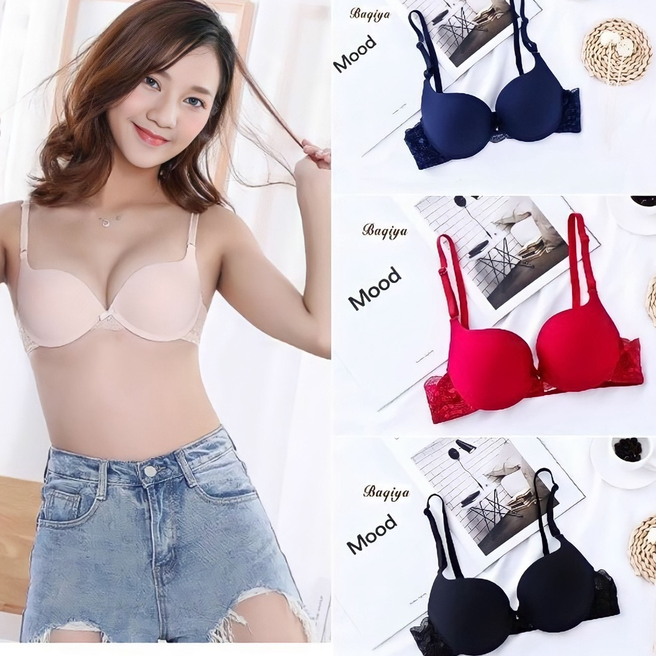 Áo ngực su trơn có gọng đệm vừa nâng đẩy ngực tạo khe Thái Lan BAQIYA, áo lót phối ren thông hơi và co giãn tốt