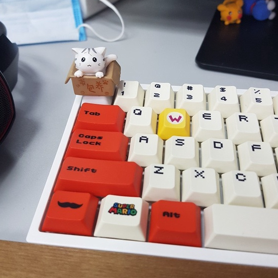 Keycap Mèo Con Trong Hộp Cute, Nút bàn phím Mèo Dễ thương