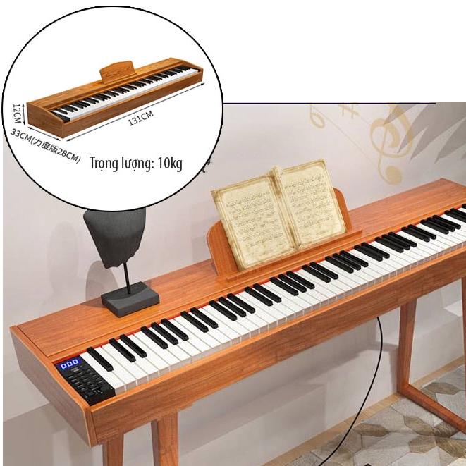 Đàn Piano Gỗ Điện Tử Electronic Keyboard Đàn 88 Phím - Đàn Organ Điện Cho Người Lớn Trẻ Em Vt168