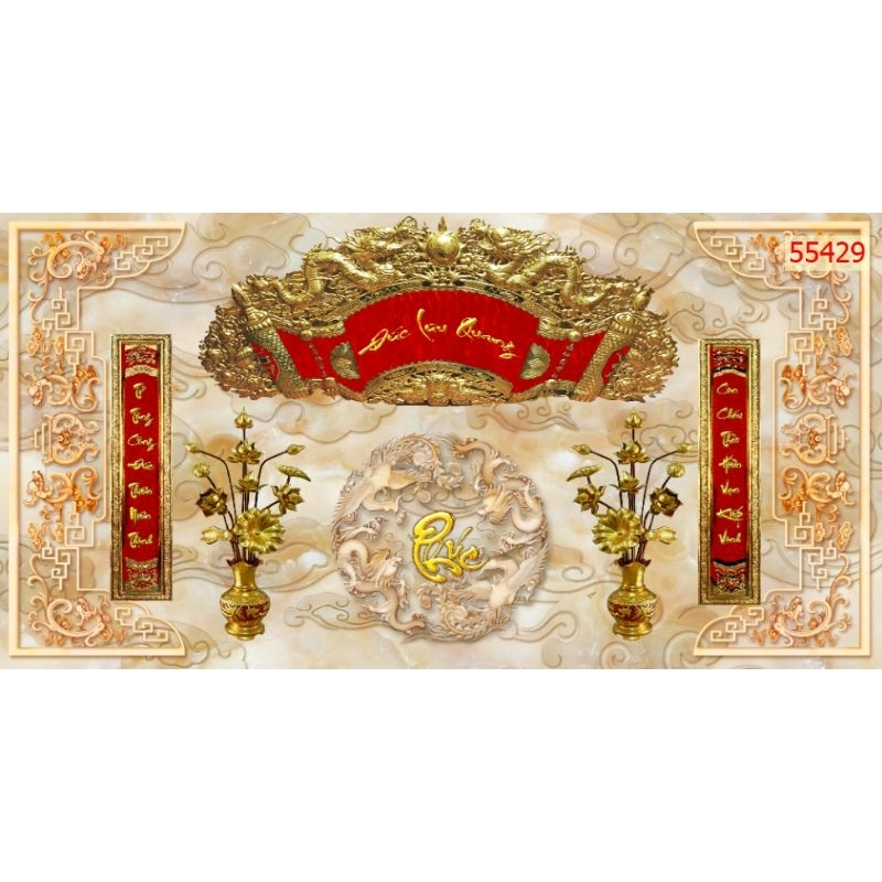 Tranh dán bàn thờ phòng thờ 3d tranh lụa dán tường in theo kích thước lh z@lo:0.9.6.7.9.5.9.3.9.9
