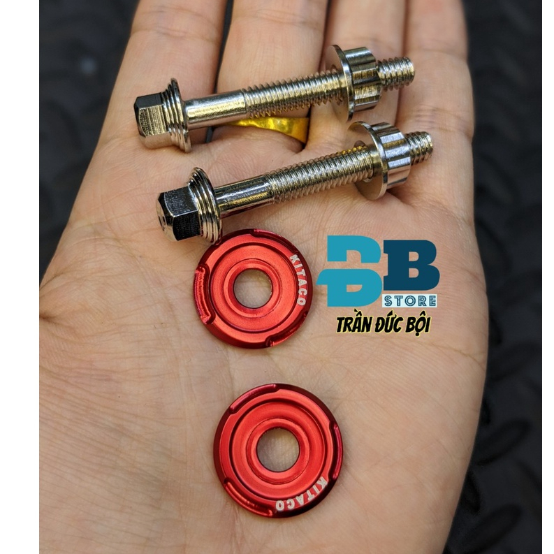 2 ốc xỏ gác chân sau kèm tán mẫu Thái salaya cho các dòng xe Honda và Yamaha
