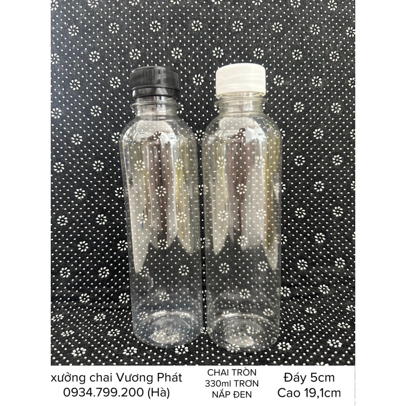 combo 50 chai nhựa tròn 330ml nắp đen fi 30 ( lấy nắp trắng nhớ báo shop)