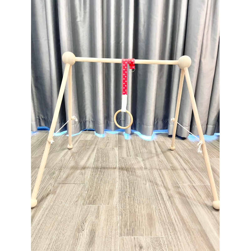 Vòng gỗ cầm nắm cho bé 3-6 tháng. vòng montessori vận đông thô