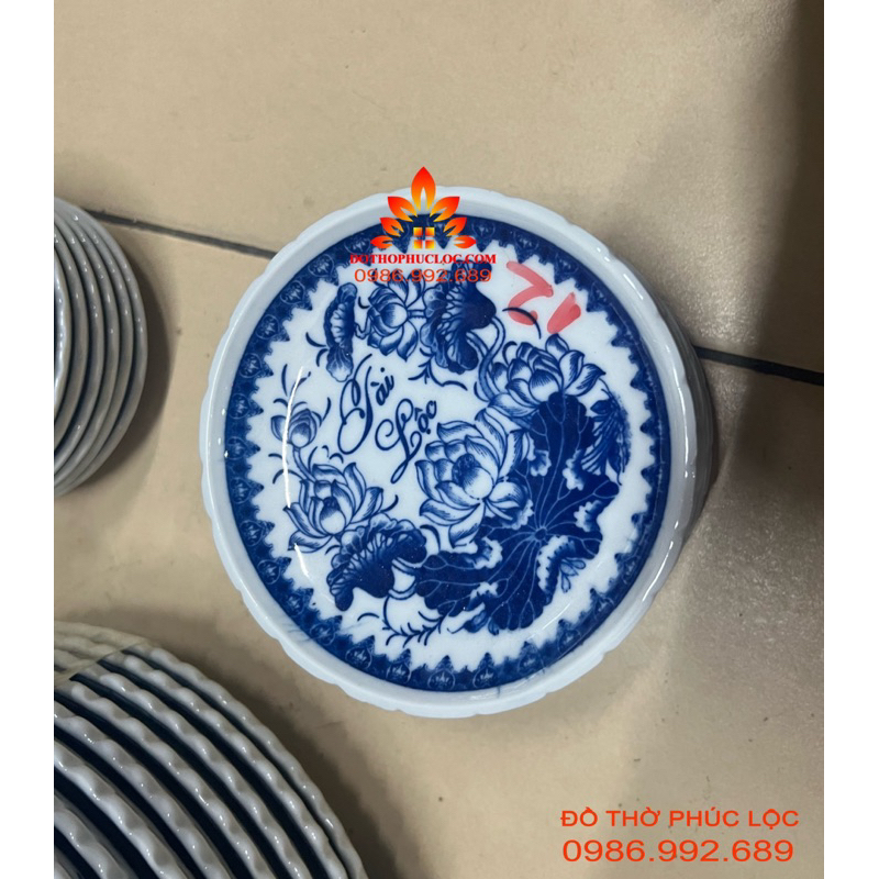 Đĩa thờ men lam 18-20-22-24