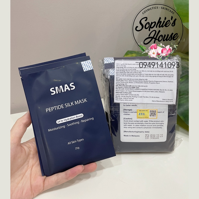 Mặt nạ phục hồi da SMAS Peptide Silk Mask