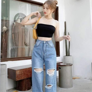 Áo ống thun lụa vải ôm phong cách Basic năng động