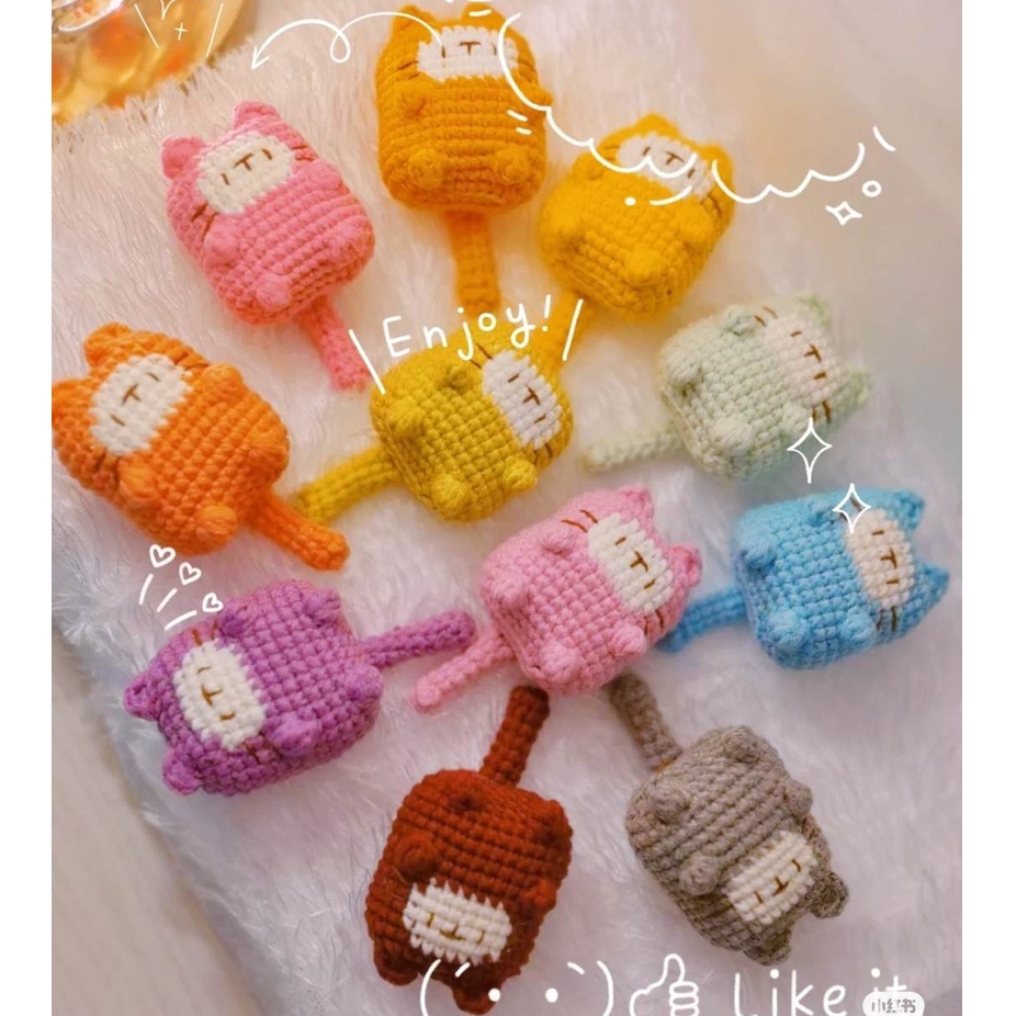 Móc Khóa Mèo Mini Len