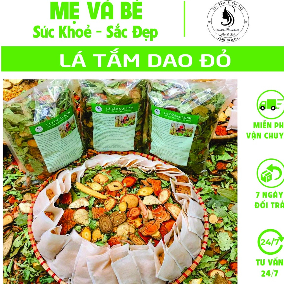 Lá tắm người dao đỏ sau sinh, xông sau sinh, tắm sau sinh, Lá tắm dao đỏ (DẠNG LÁ)
