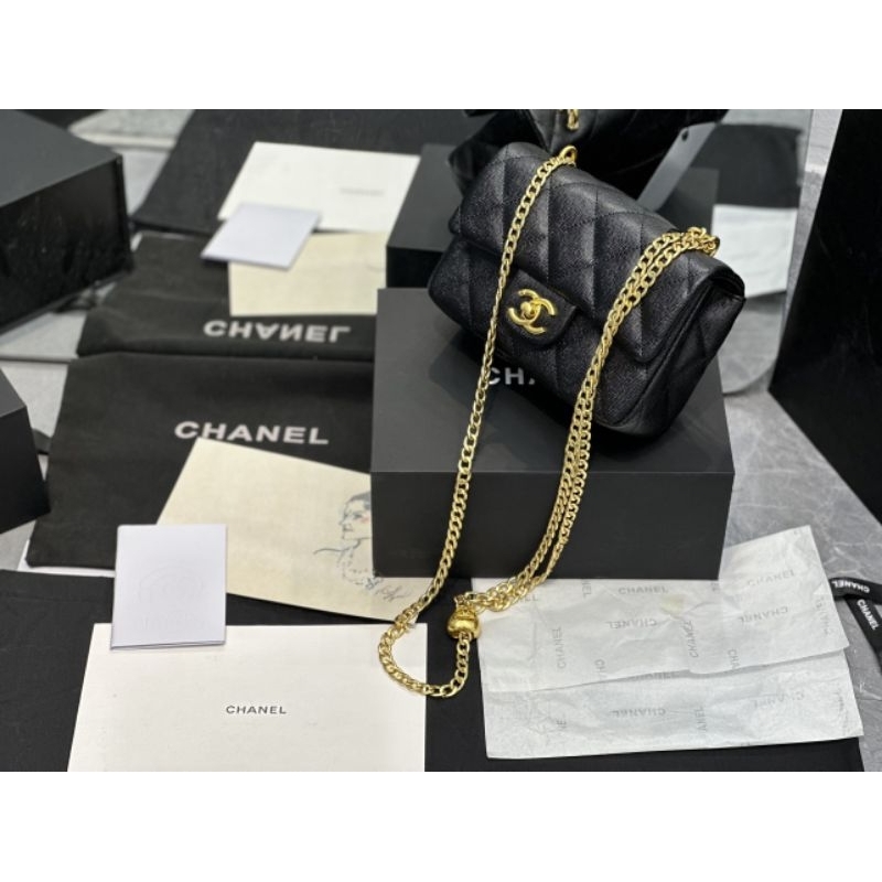 Túi xách C.N Flap mini charm da hạt loại đẹp fullbox nam châm