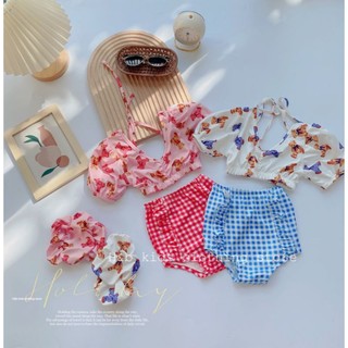 Đồ bơi cho bé gái kèm mũ. Bikini đi biển cho bé gái