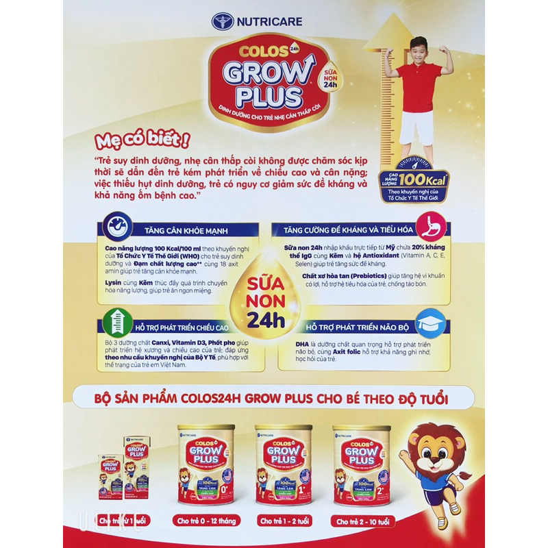 Sữa pha sẵn Colos Growplus 110ml