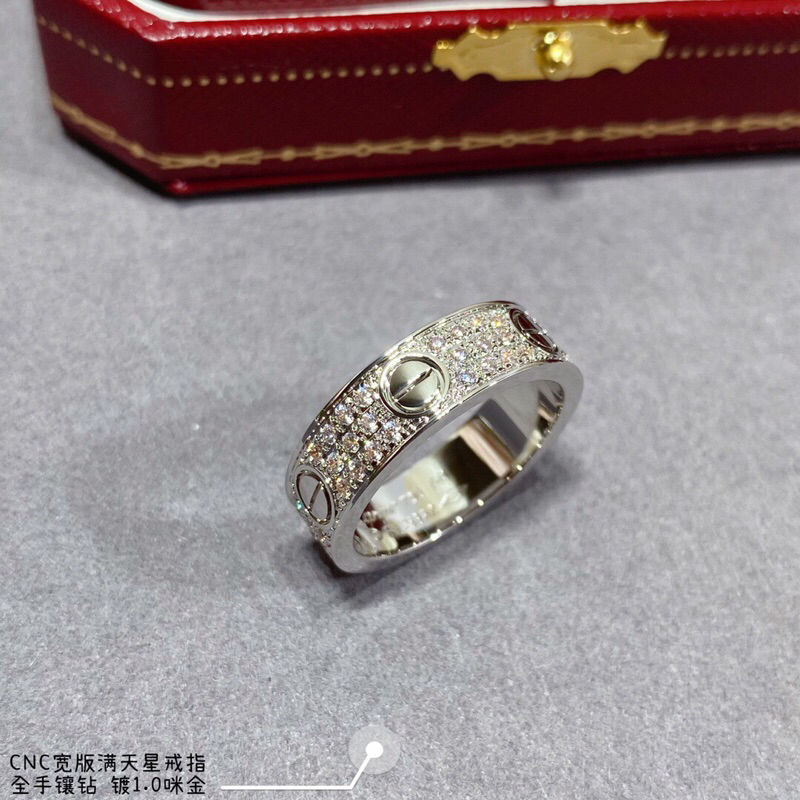 Nhẫn nữ mạ vàng đính đá trang sức cao cấp Cartier
