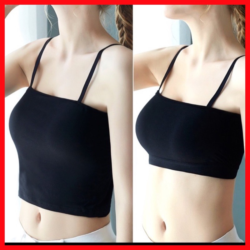 Áo 2 dây sợi bún thun gân đẹp 100% cotton đen trắng , áo croptop ôm mặc trong siêu mát