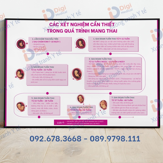 (Tranh Decal) Tranh Sản Khoa - Các Xét Nghiệm Cần Thiết Trong Quá Trình Mang Thai